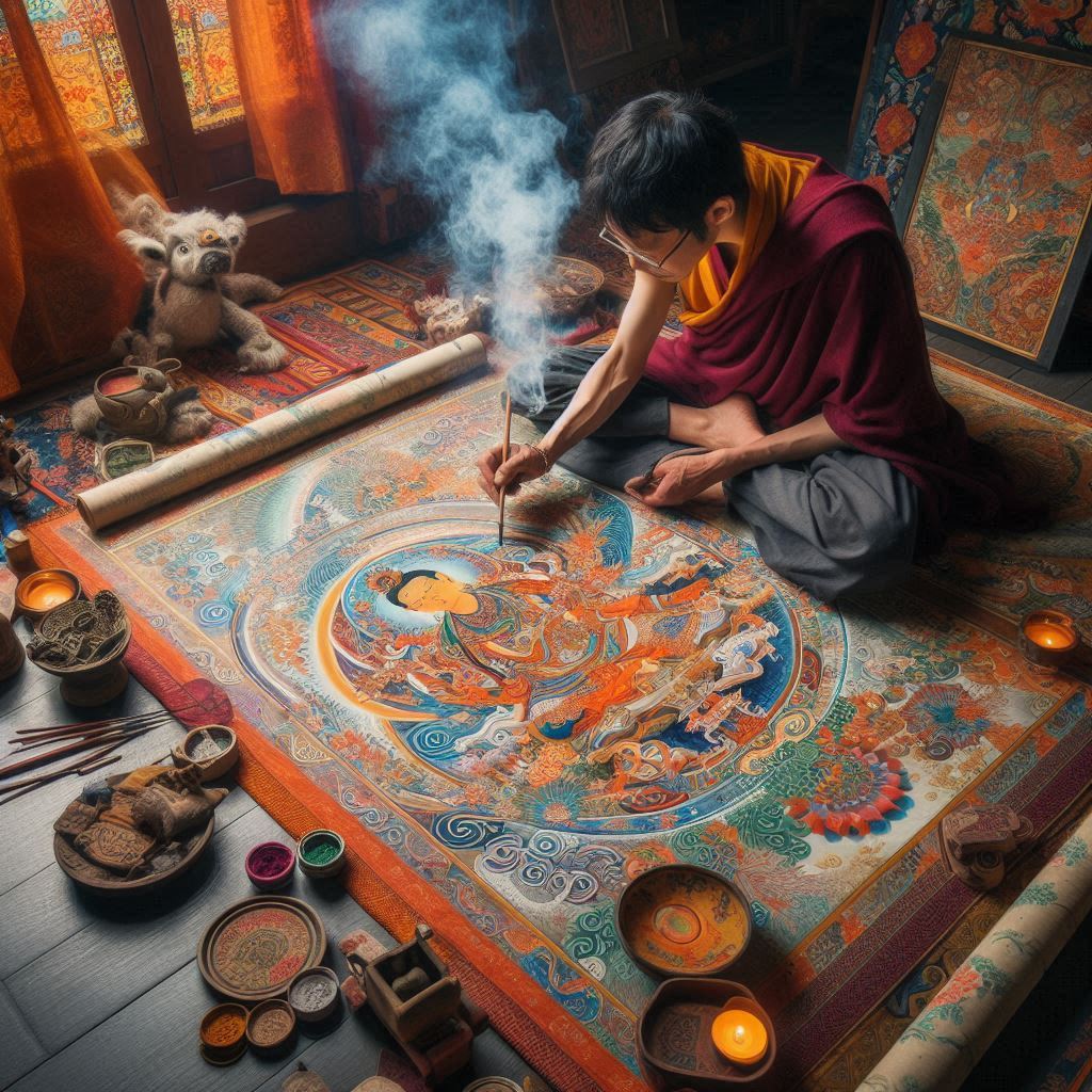 process of making thangka